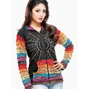 "Sun Flower" Cotton Rainbow Embroidery Jacket